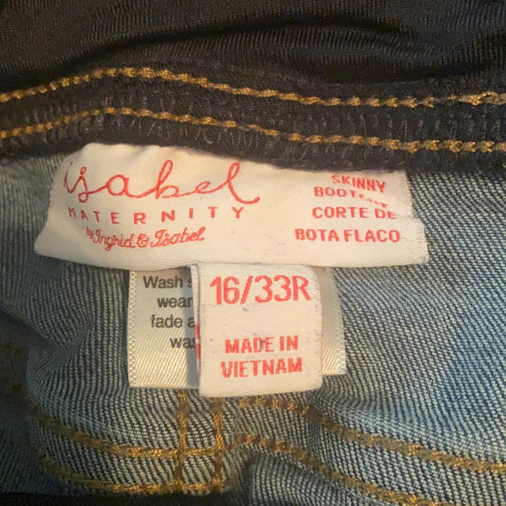 Maternity jeans. Skinny boot cut. Size 16